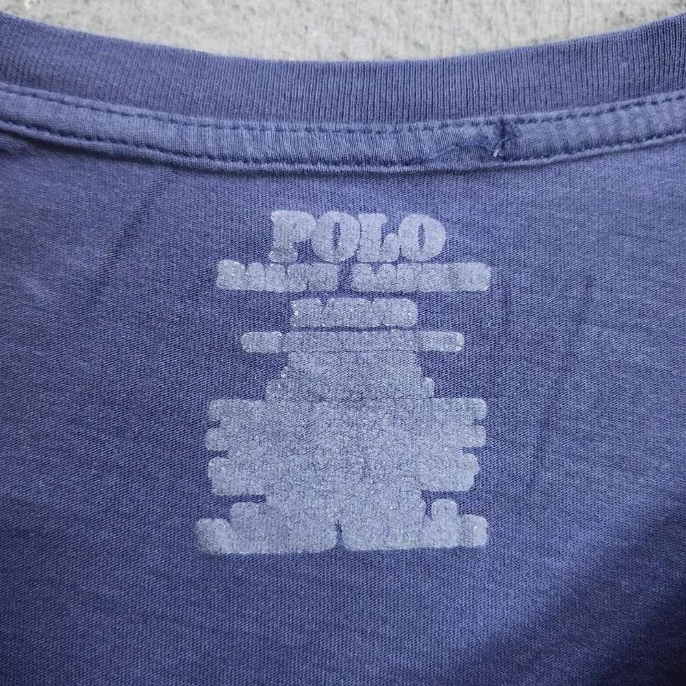 Polo Ralph Lauren Mens Navy Blue Logo Graphic Crewneck Cotton T-Shirt XL